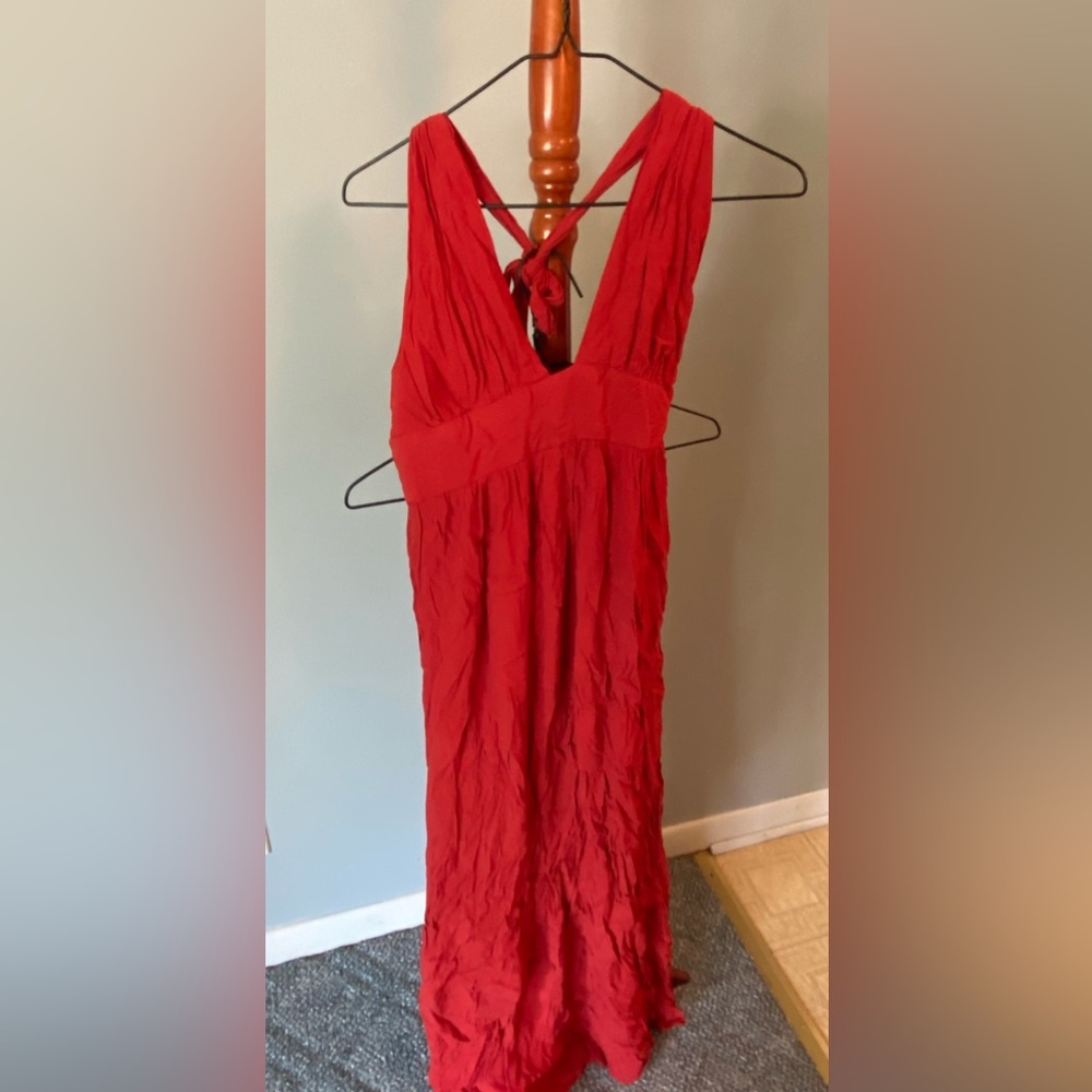 Flowy maxi halter dress